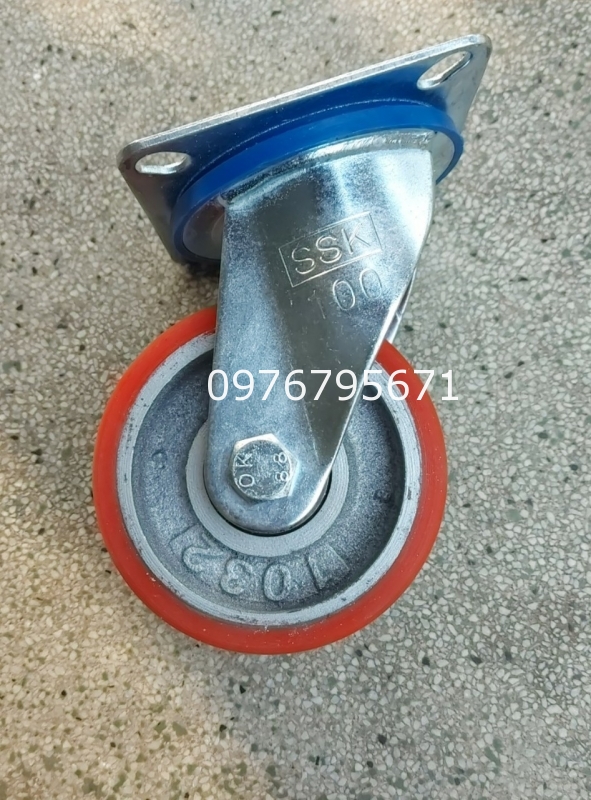 Bánh xe xoay Pu 100x32 không khóa