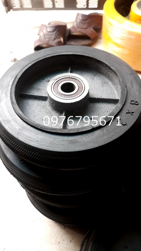 Bánh xe Đẩy Cao su gang 8x2in Bạc  Đạn 6203