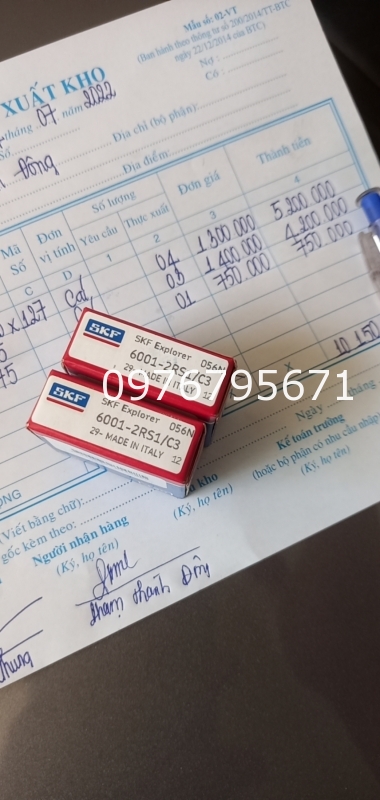 Bạc đạn skf 6001 -Vòng Bi skf 6001 2rs