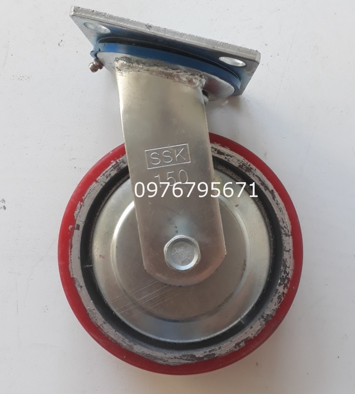 Bánh  xe pu 150x50 có nắp chụp  sắt xoay ssk