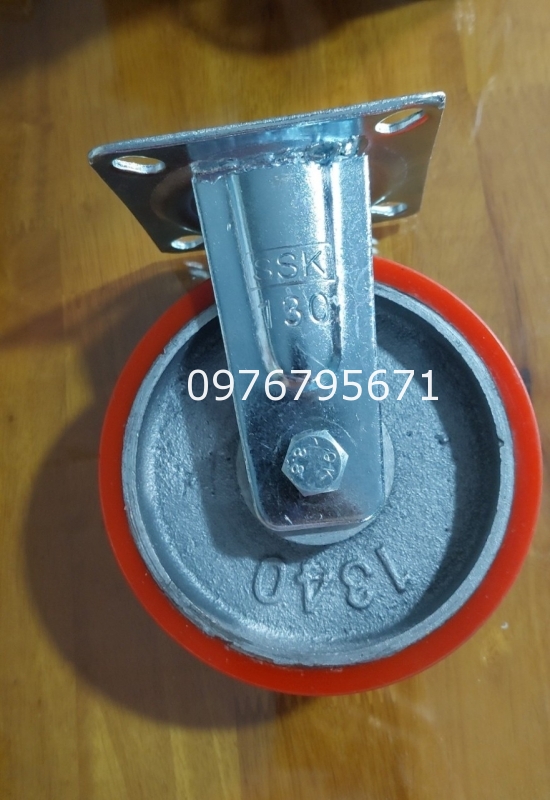 Bánh xe cố định ssk PU Gang  130x40mm