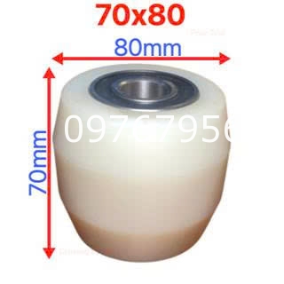 Xe nâng tay 2500kg Bánh xe nâng tay nylon 80x70mm dung bạc đan 6204